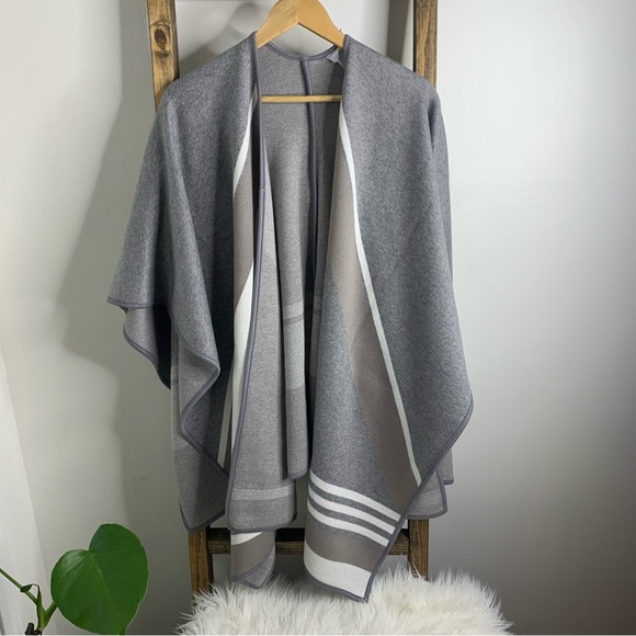 Chico's Sweaters - Chicos Striped Knit Ruana Wrap
